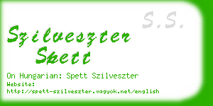 szilveszter spett business card